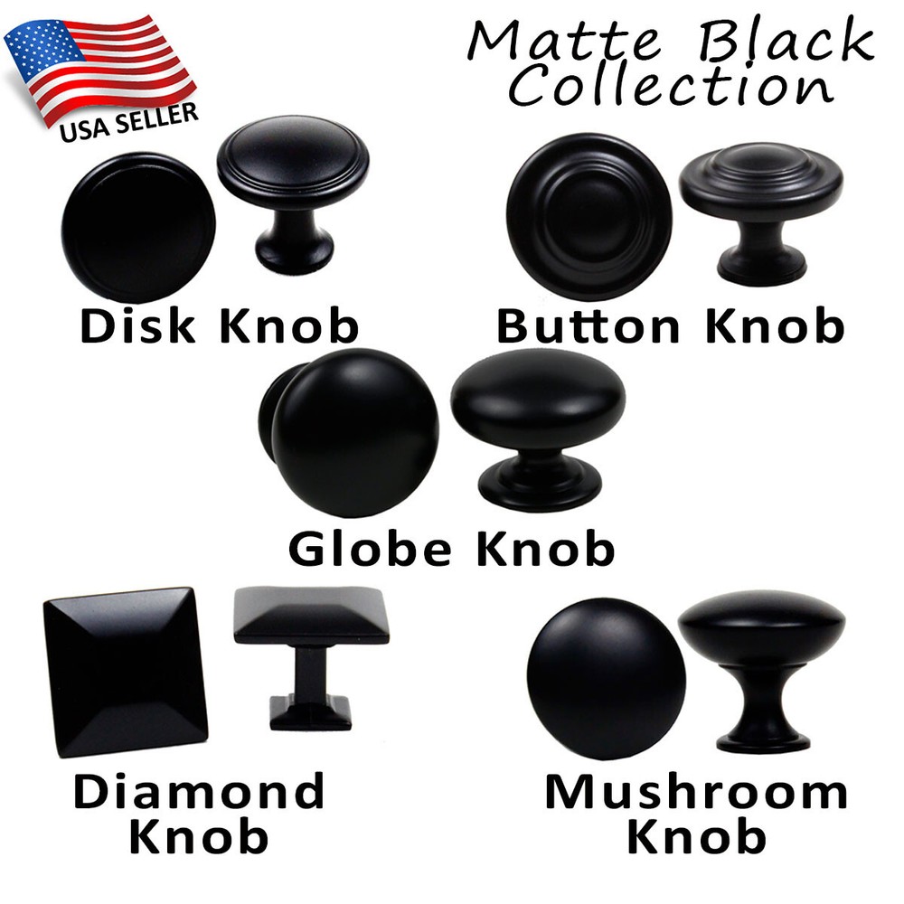 Knob Handle Pull Kitchen/Bath Cabinet Hardware Modern Matte Black Collection KPT