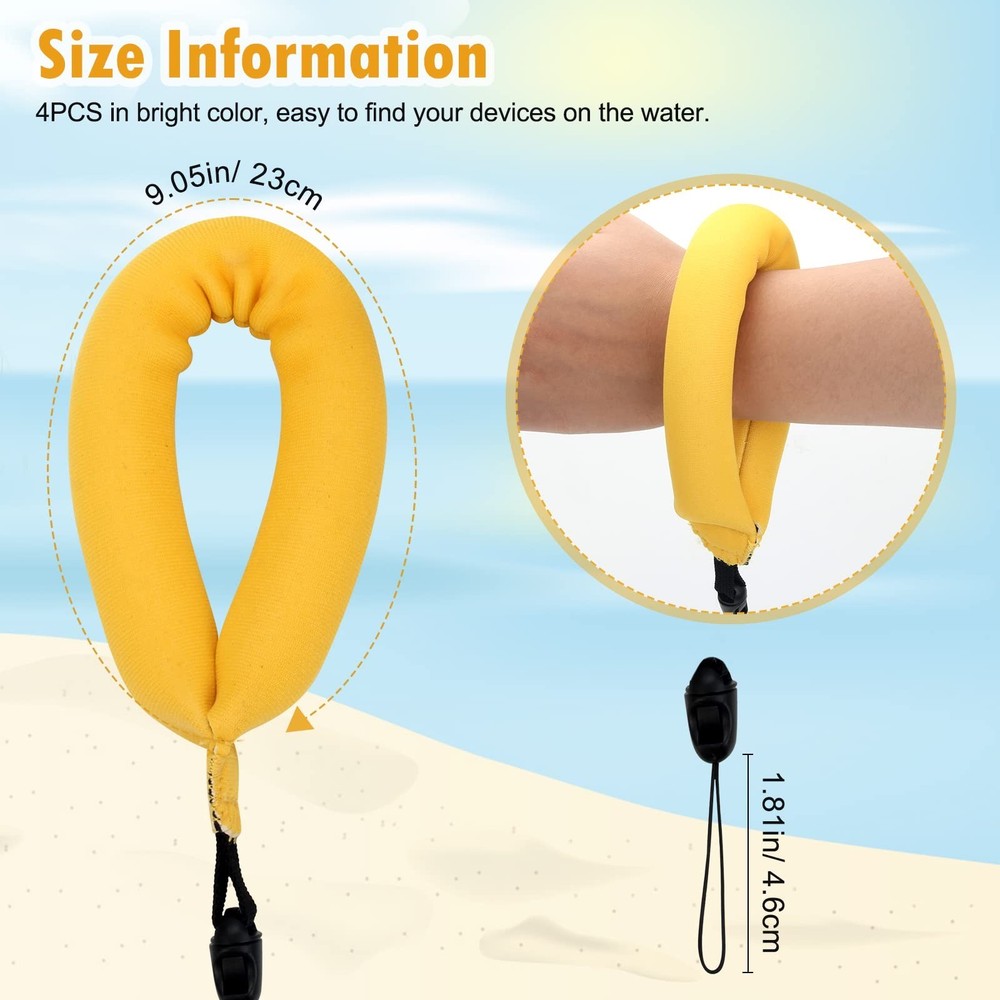 4PCS Waterproof Camera Floats, Floating Camera Strap Float Strap for Underwat...