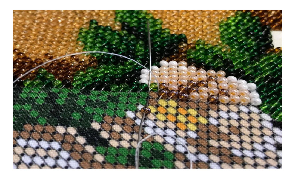 Bead Embroidery Kit Easter Bunny DIY Beadwork Beaded Stitching
