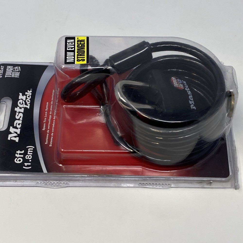 Master Lock 613DAT Keyed Padlock & 6ft Braided 1/4" Cable Weather Resistant New