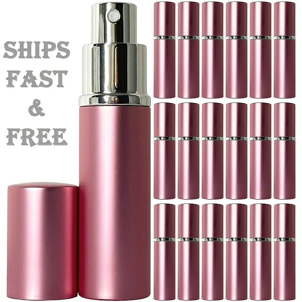 10ml 0.34oz empty perfume glass spray deluxe bottles silver atomizer pink casing