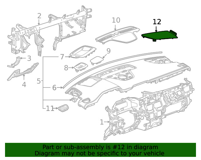 Genuine GM Front Driver Side Speaker Grille 84527338