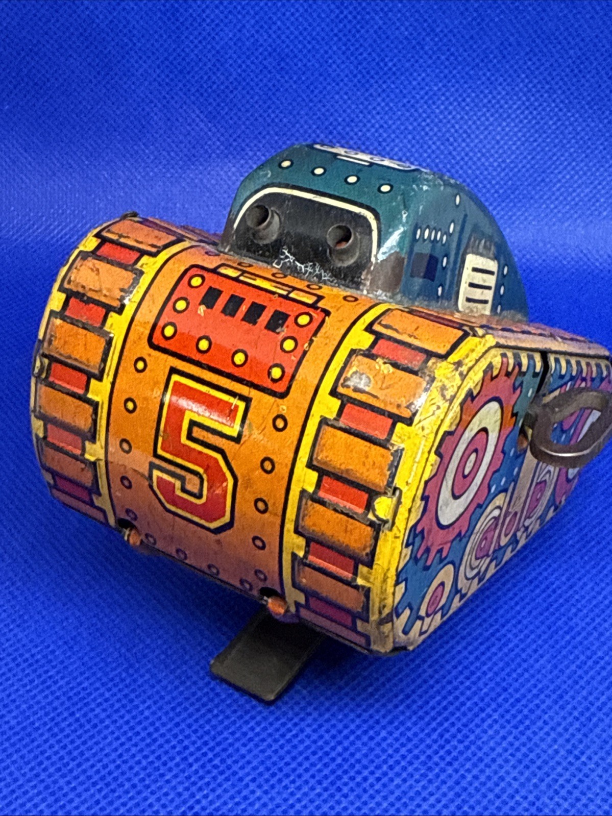 VINTAGE MARX TIN WIND UP TOY SPARKLING TANK #5 (read)