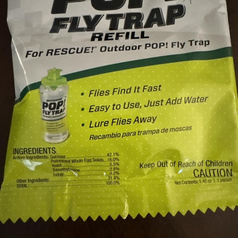 Rescue POP! PFTA-DB12 Fly Trap, Solid, Musty, 1.45 oz, Refill Pack