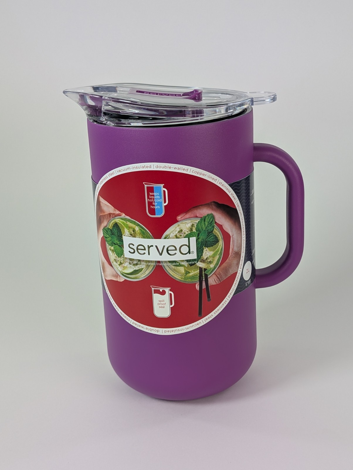 Served I Vacuum-Insulated Double-Walled Copper-Lined Stainless Steel Pitcher, 2L