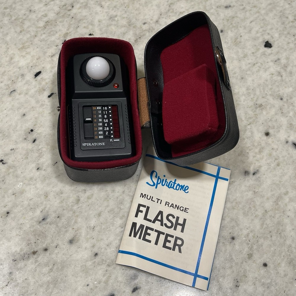 Vintage Spiratone Multi Range Flash Meter W/ Case Very Good Used Condition Japan