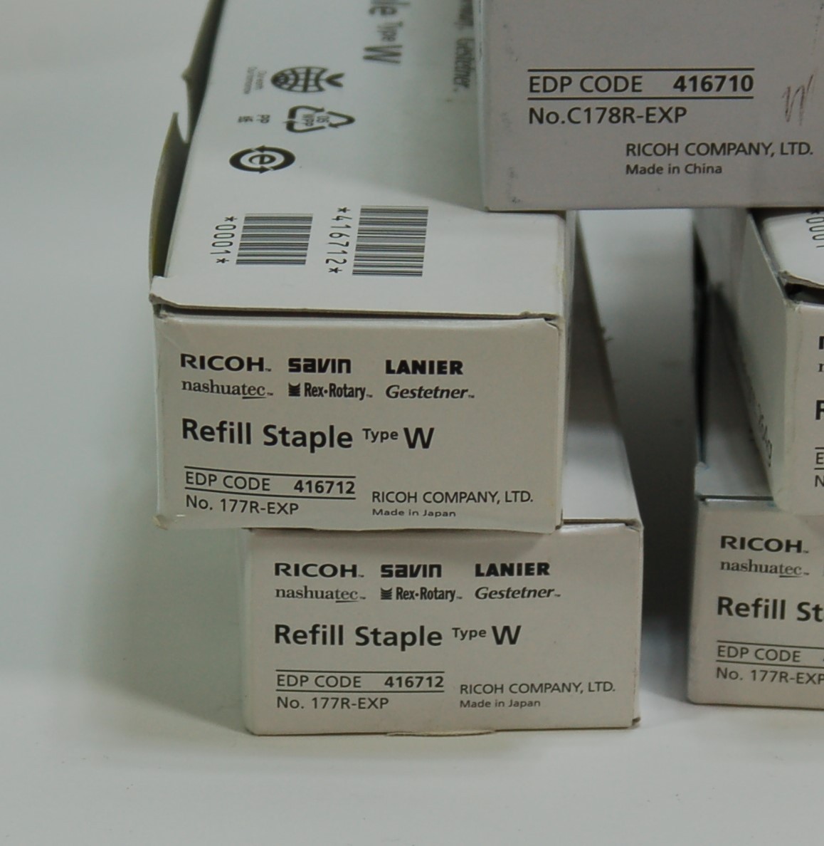 Huge Lot Ricoh Savin Lanier Type W Staples 15 Carts w/ Holder 416710 416712