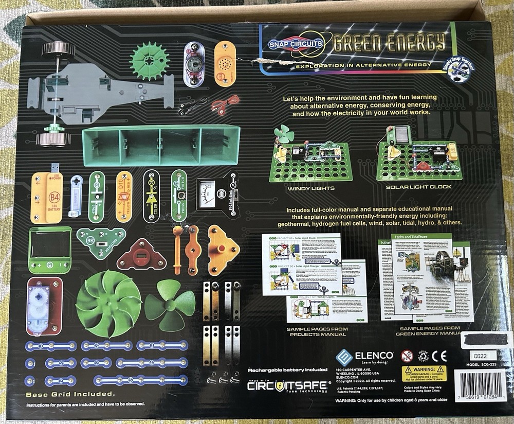 Snap Circuits Green Energy Electronics Exploration Kit Complete as Pictured