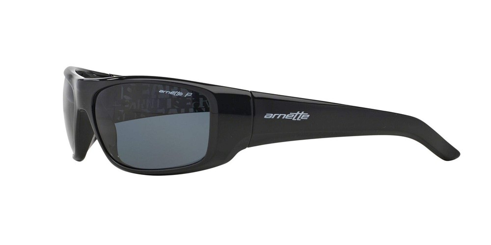 ARNETTE mens An 4182 Rectangular Sunglasses Gloss Black/Dark Grey Polarized