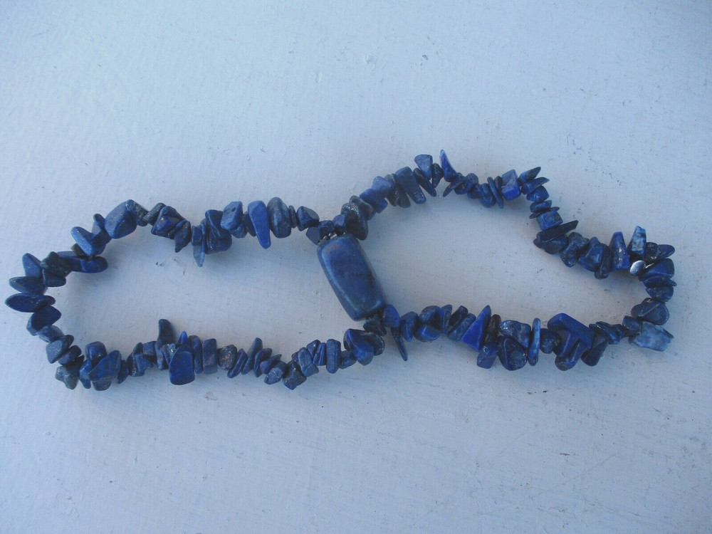 Vintage Blue Bakelite Beaded Expandable Bracelet