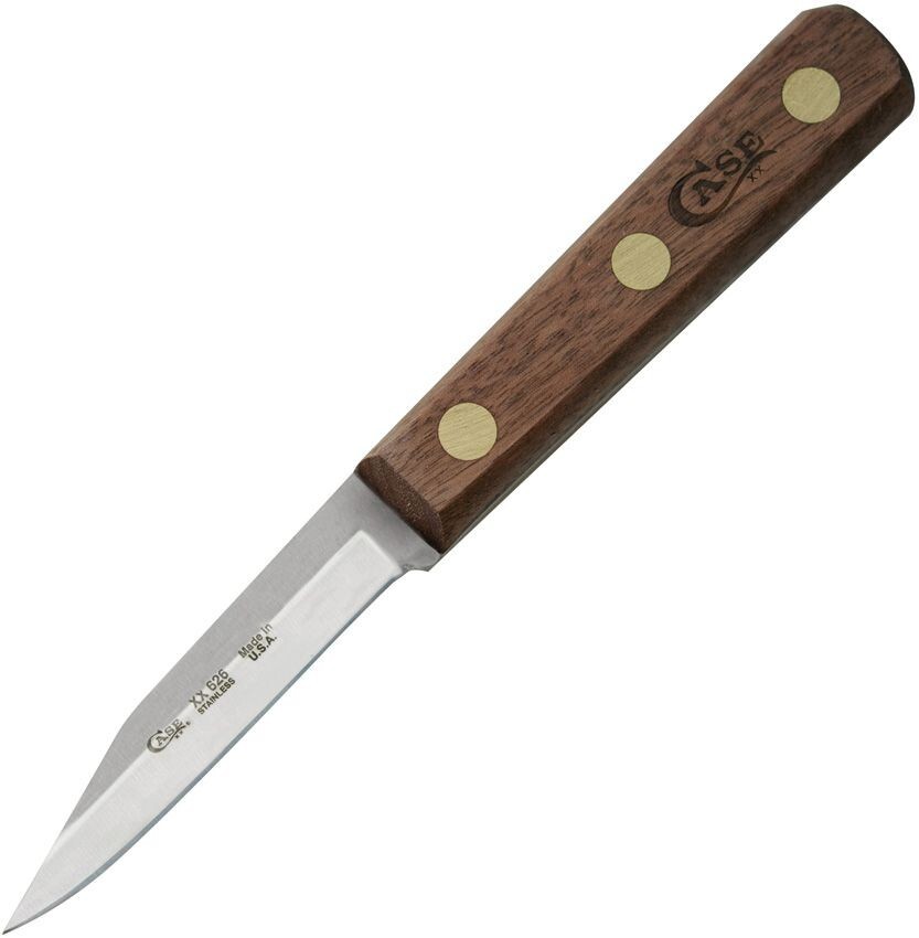 Case XX Kitchen Paring Knife 3" Stainless Steel Blade Solid Brown Walnut Handle
