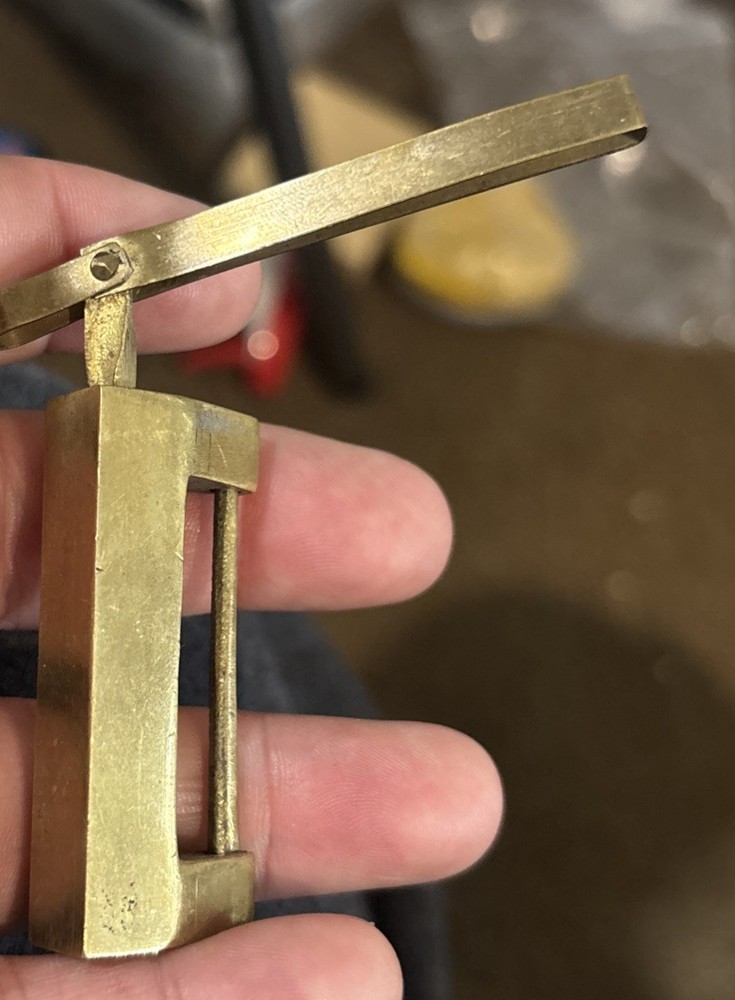 Chinese Old Style Lock Vintage Brass Trunk Slide Lock