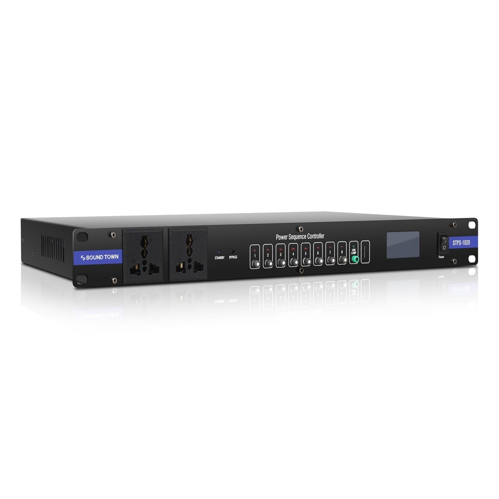 Rack-Mountable AC Power Conditioner/Sequencer with 10 Outlets, Protection, Vo...