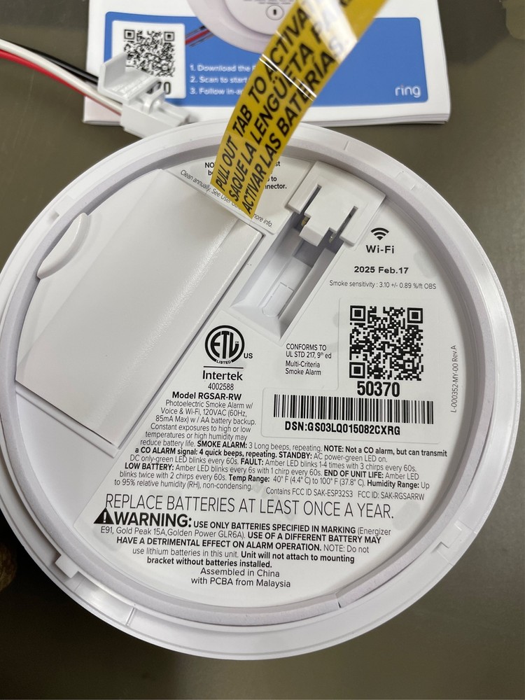 Kidde Smart Smoke Detector, Ring App Enabled for Real-Time Notifications, Hardwi