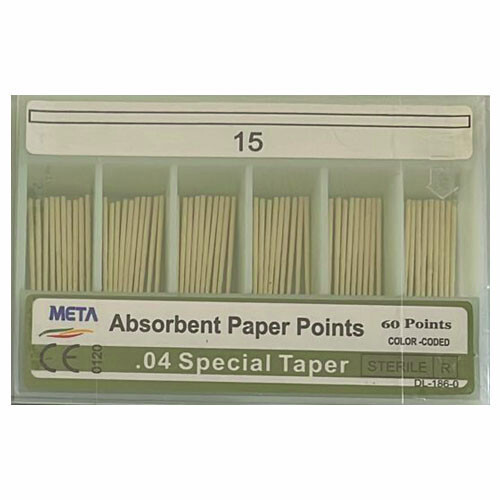 META Dental Absorbent Paper Points Percha Points Eododontic EODO Root #15 60/pk