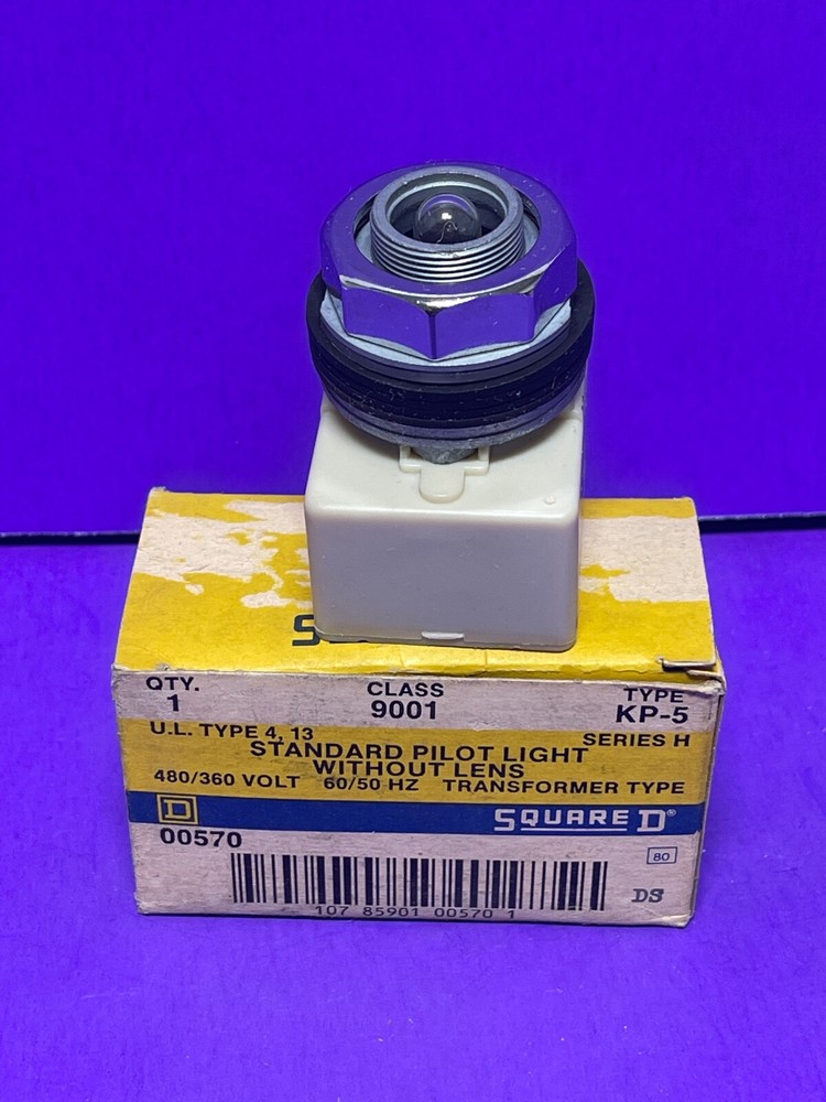 Square D 9001KP-5 Pilot Light Without Lens 480/360Volts Transformer Type