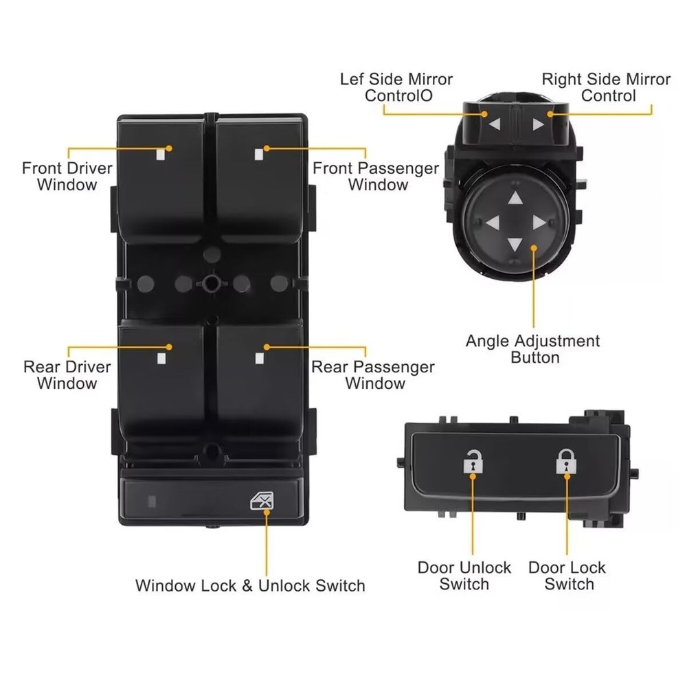 Driver Side Power Window Control Switch Button for 2007-2013 Chevrolet Silverado