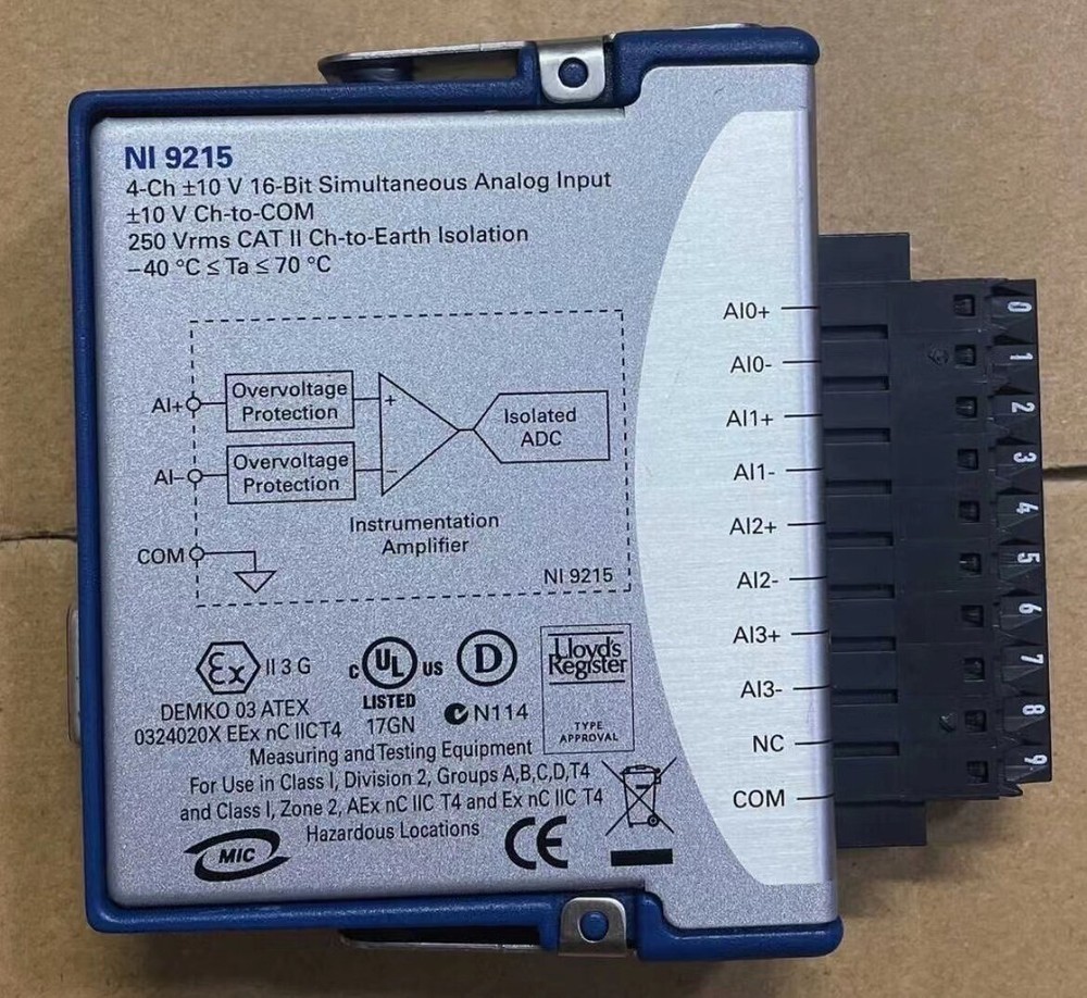 National Instruments NI 9215 cDAQ Analog Input Module  Simultaneous Sampling