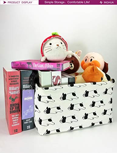 Rectangular Storage Basket Fabric Organizer Bin for Rec Bulldog