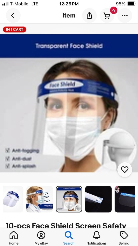 10-pcs Face Shield Screen Safety Protective Eye Splash Proof Full Head-Mounted