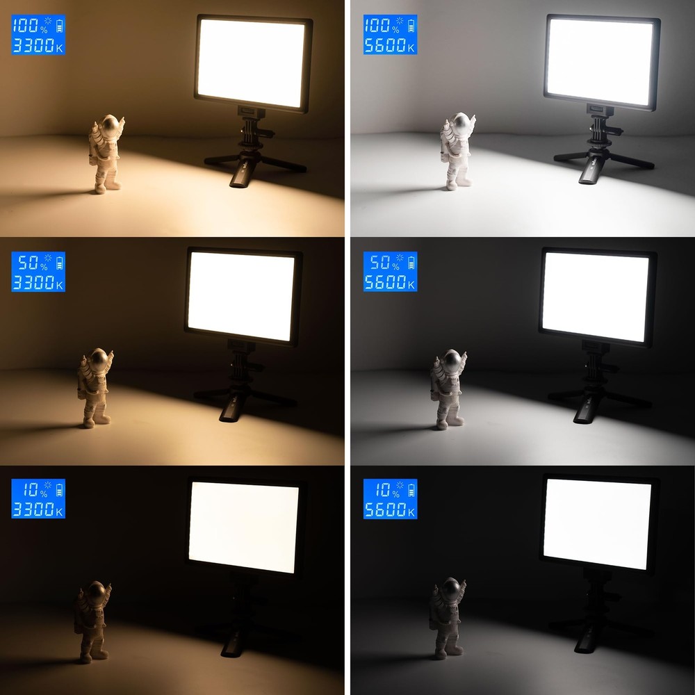15W Video Light Panel, 3300K-5600K On Light, Super Thin Key Light Panel with ...