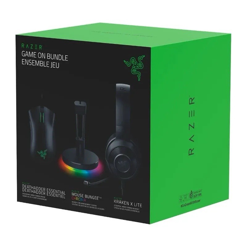 Razer Game On Bundle (DeathAdder Essential + Kraken X Lite + Mouse Bungee V3)