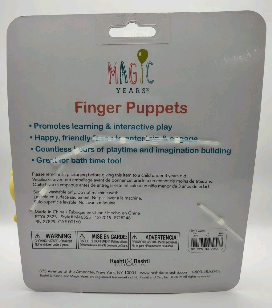 Happy Spring Easter Character Finger Puppets 5 Piece Toy Set Magic Years