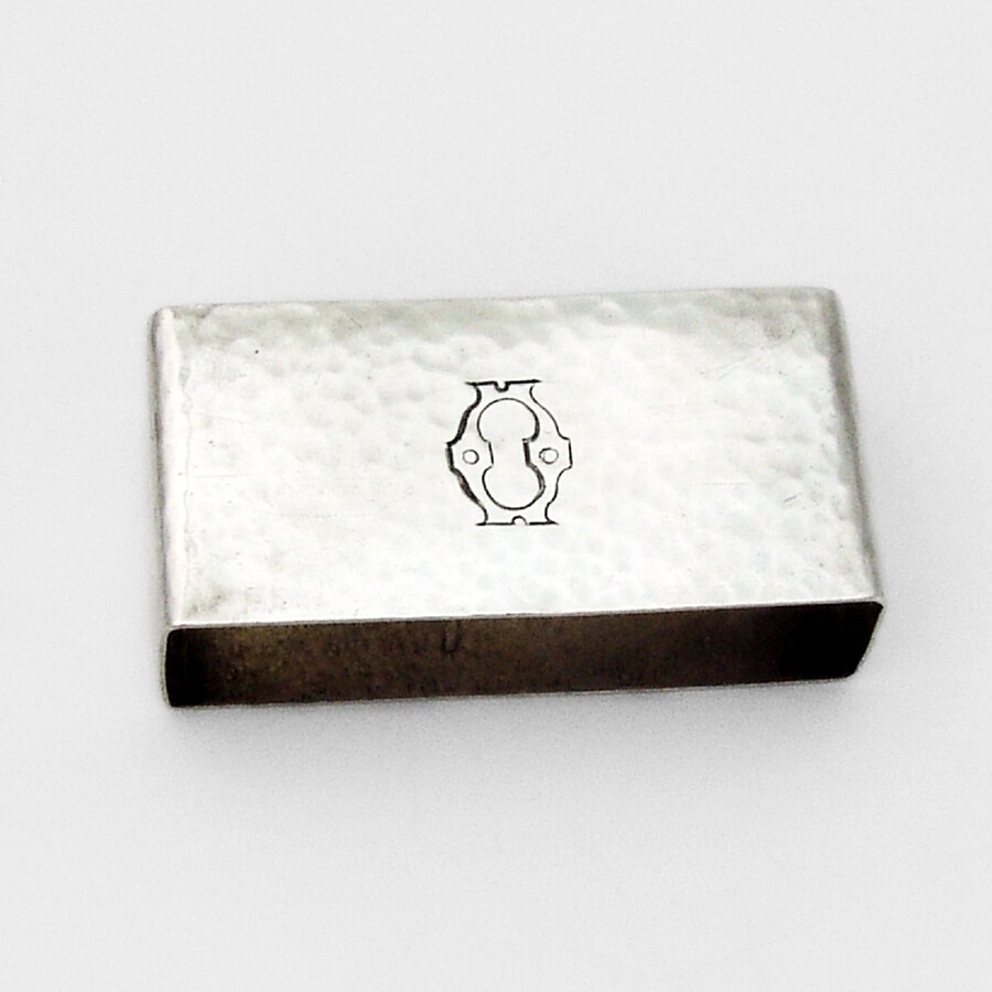 Towle Hammered Rectangular Napkin Ring Sterling Silver Mono O