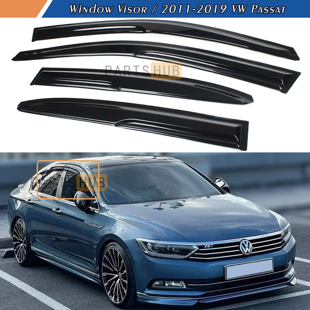 For 2012-2018 VW Passat Sedan Mugen Style Window Visors Rain Guards Deflectors