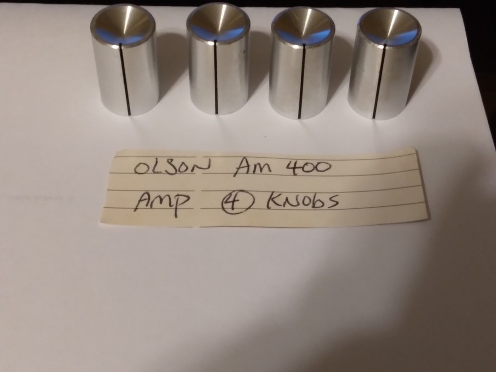 4 Original Knobs for Olson Electronics AM 400 Amplifier. 4 Original Metal knobs