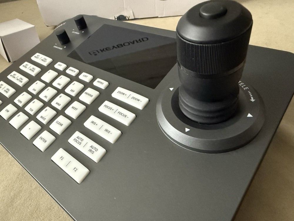 PTZ Camera Controller POE Network 4D Joystick Decoding Keyboard - 5” LCD Display