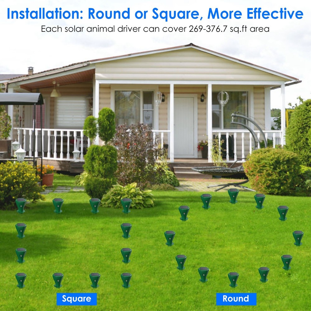 8Packs Solar Screw Groundhog Gopher Deterrent Vibration Stake