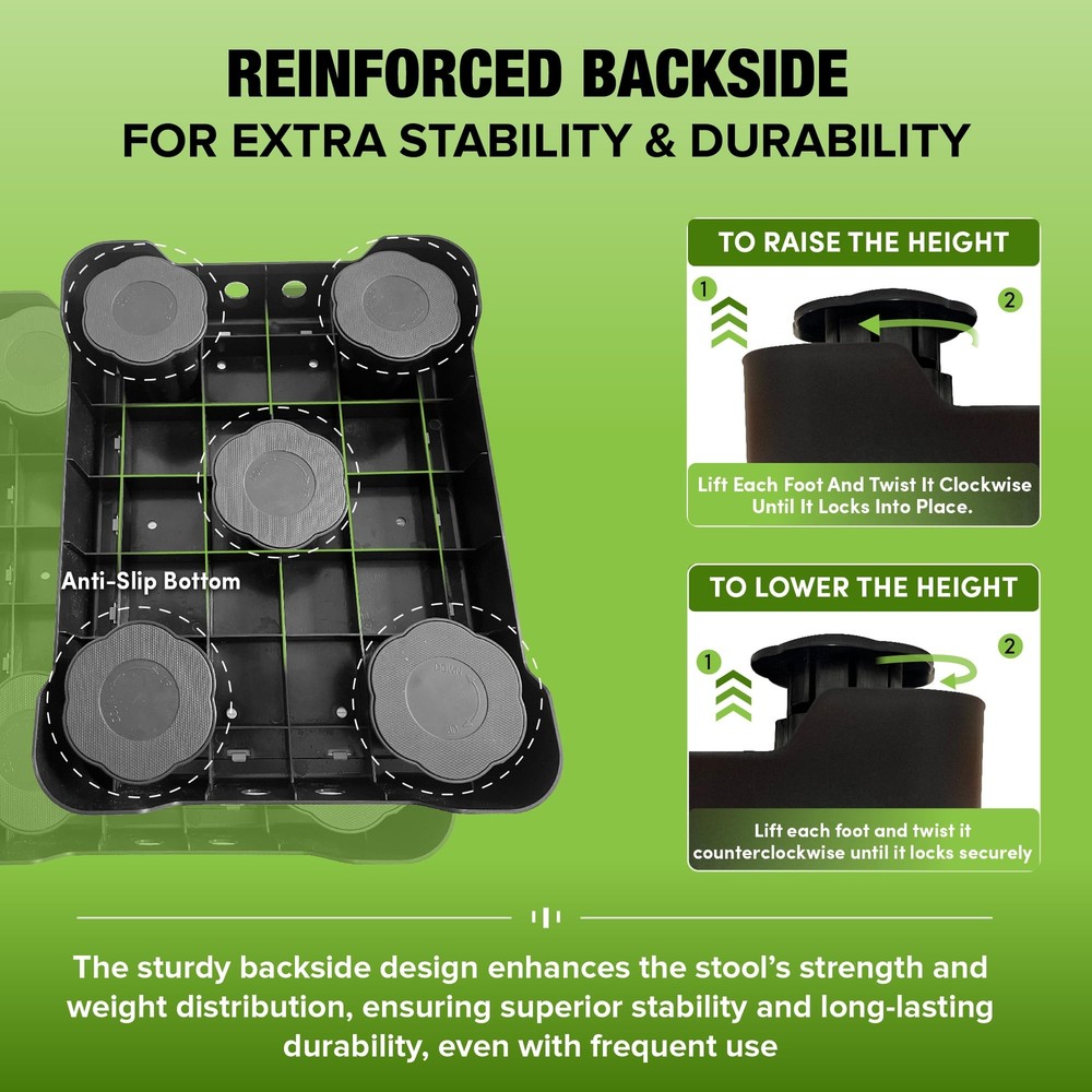 Small Heavy Duty Plastic Step Stool for Adults Mobility Aid for Seniors