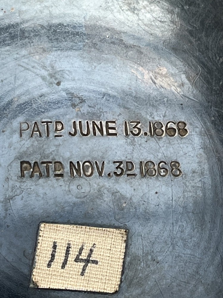 Silver Plate Enamel Lined Victorian Water Pot Pitcher 1868 Grape Vine