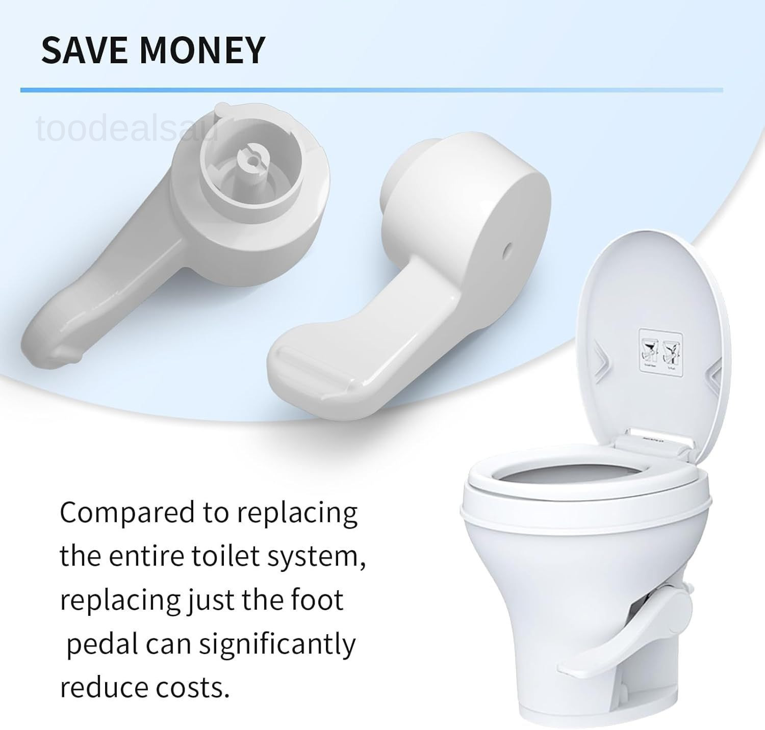 RV Toilet Flush Pedal for Dometic 300/310/320/321 Repair White