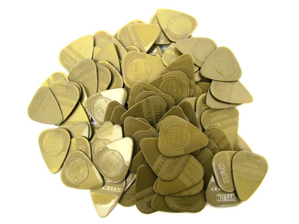 Herco Guitar Picks Gold Flex 50 100 Pack Light HE210