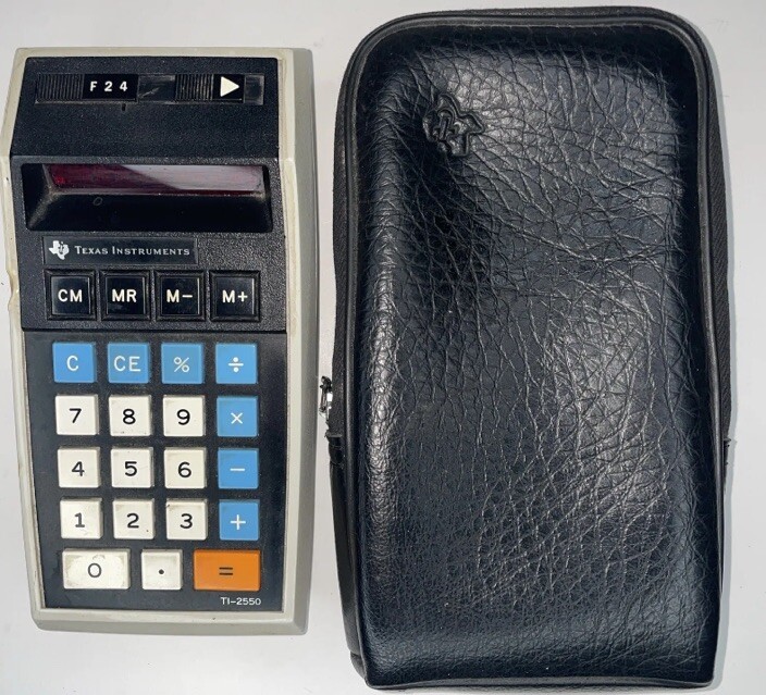 Texas Instruments Memory Calculator TI-2550 With Original Black Zip Case Tested
