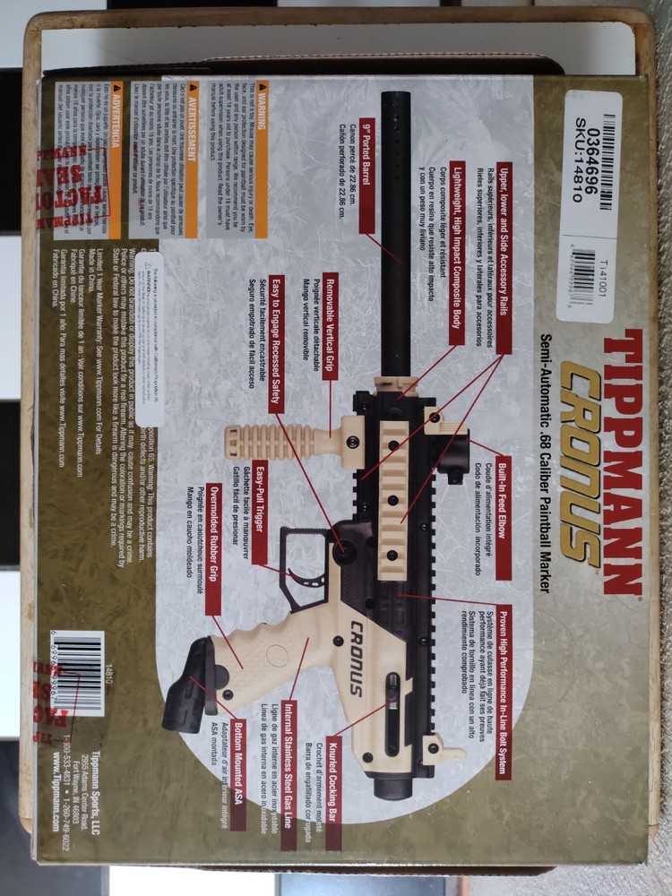 Tippmann Cronus Basic Paintball Gun .68 Caliber Marker - TAN/BLACK
