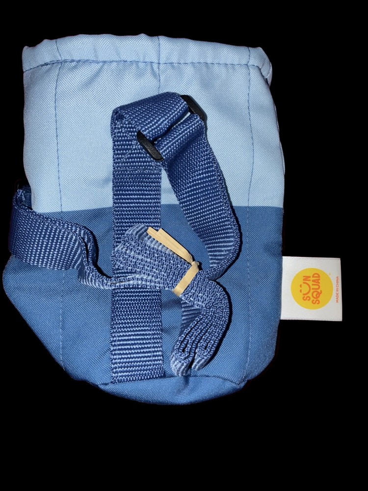 SUN SQUAD BOTTLE HOLDER NWT Blue With Strap- Drawstring Closer