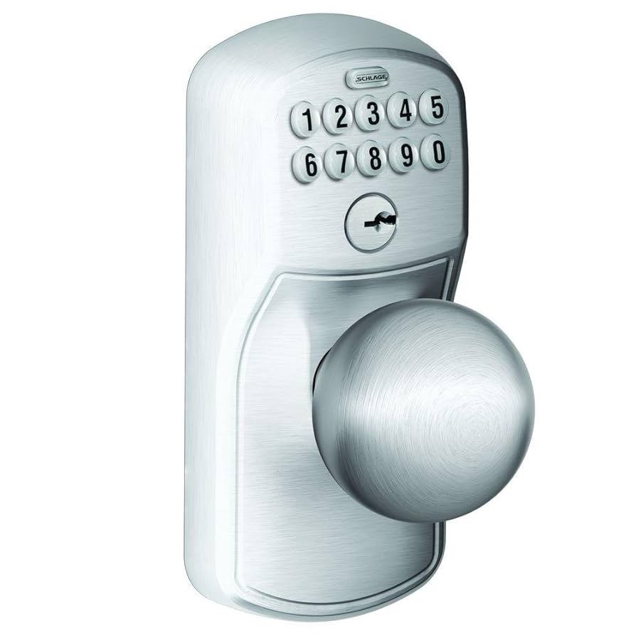 Schlage FE595CS V PLY 626 ORB Plymouth Commercial Keypad Entry & Flex-Lock, knob