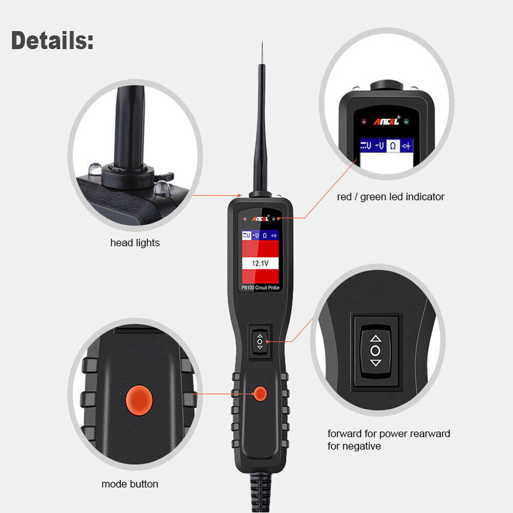 ANCEL PB100 Circuit Tester PowerScan Electrical System Diagnostic Tool 12V & 24V