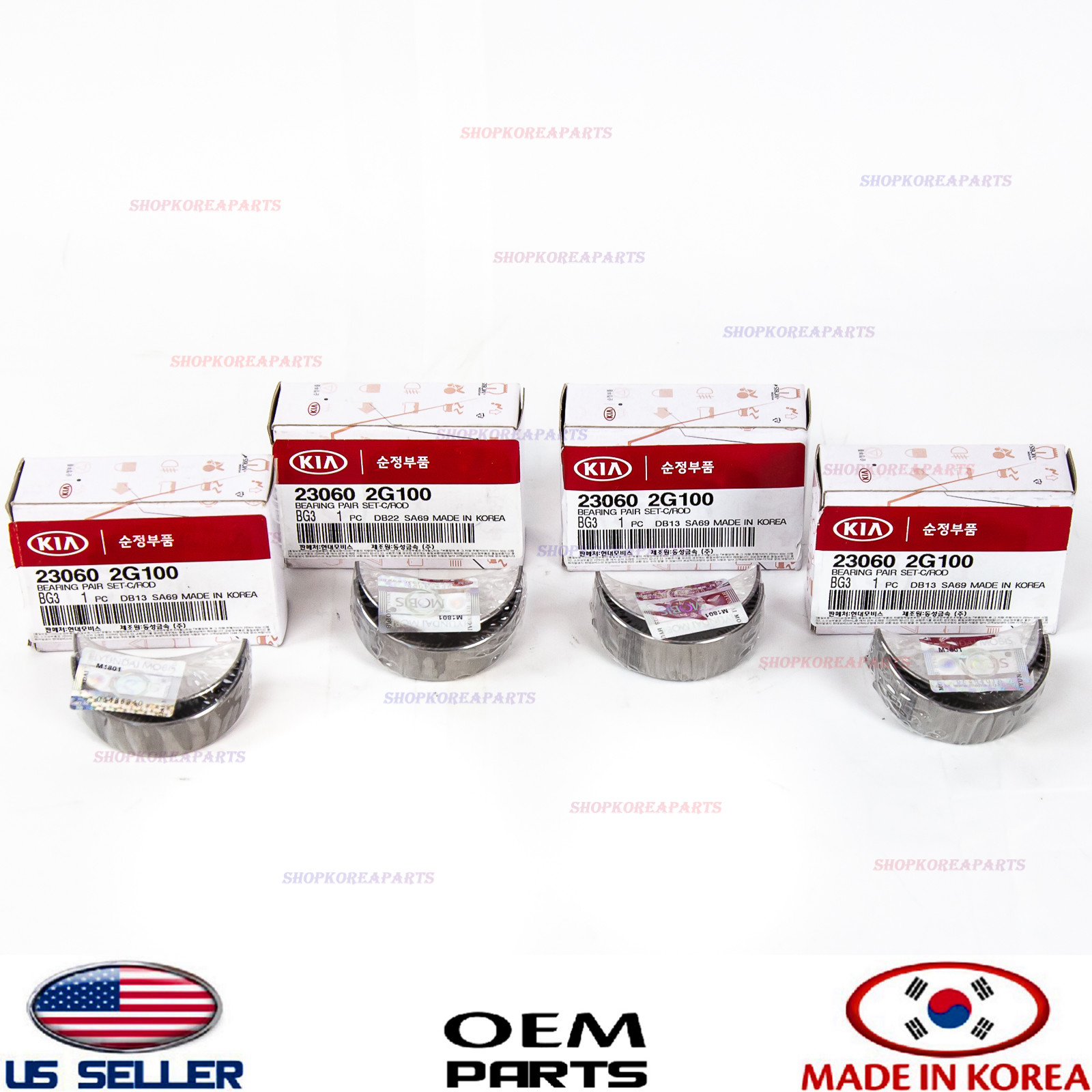 Genuine Сonnecting Rod Bearing Set 8pc OEM Hyundai Kia 2.0 2.4 See compatibility