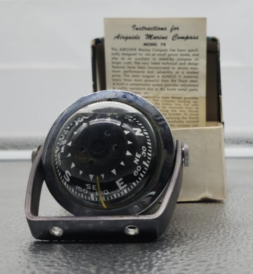 Airguide #74 Marine Compass Adjustable Bracket & Original Box and Instructions