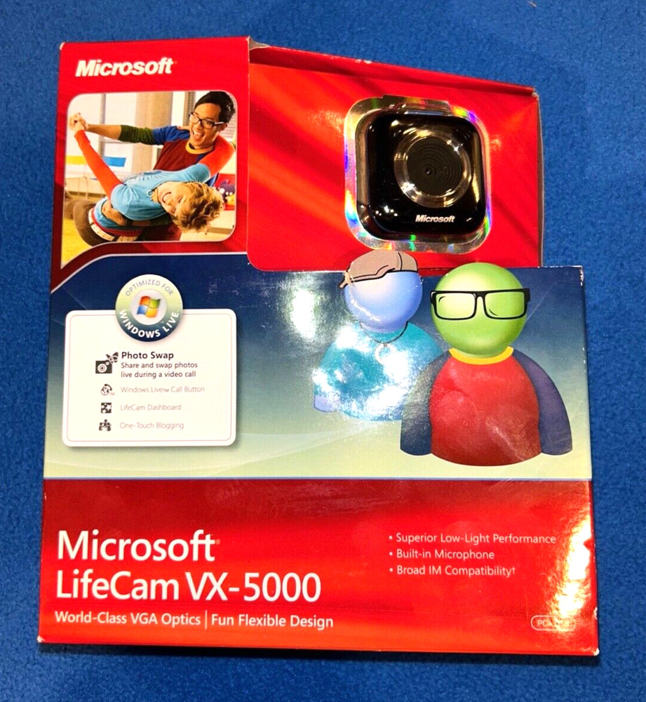 Microsoft LifeCam VX-5000 World Class VGA Optics Web Cam PC-USB