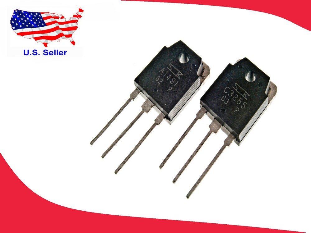 2SA1491 & 2SC3855 (1 pair) Pulled Power Transistor - Fast shipping w/Tracking