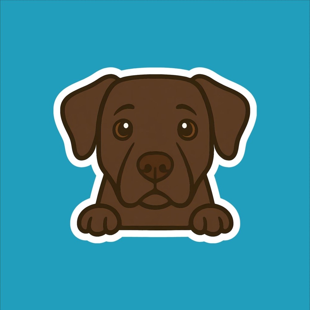 Chocolate Labrador Peeking Sticker