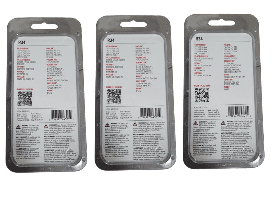3-PACK Oregon 8" Polesaw Chain R34