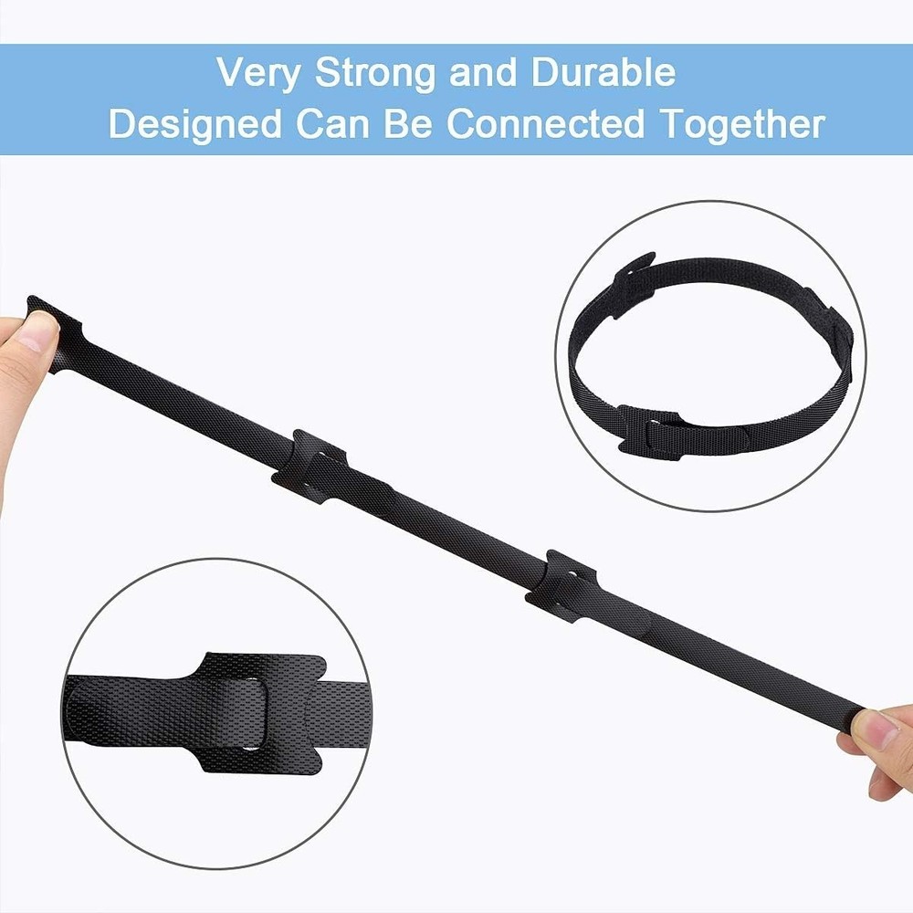60 Pcs 6in Reusable Cable Ties Hook Loop Cord Organizer Straps
