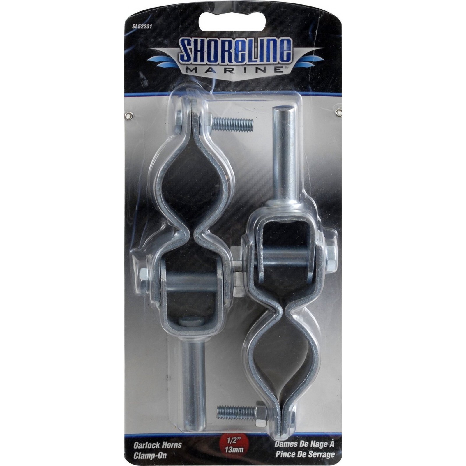 Oarlock Marine Canoe Row Boat Clamp On Zinc Plated 1/2''x2'' Shank Pair