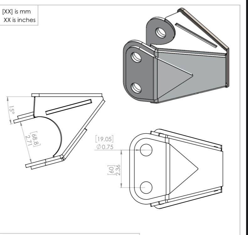 Upper Adjustable 4 link frame brackets 5/8" Bolt Holes